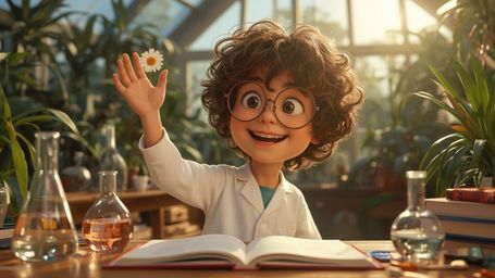 a vibrant, whimsical, and highly detailed photograph reminiscent of Pixar's stylized realism, depicting a bright-eyed, homesc