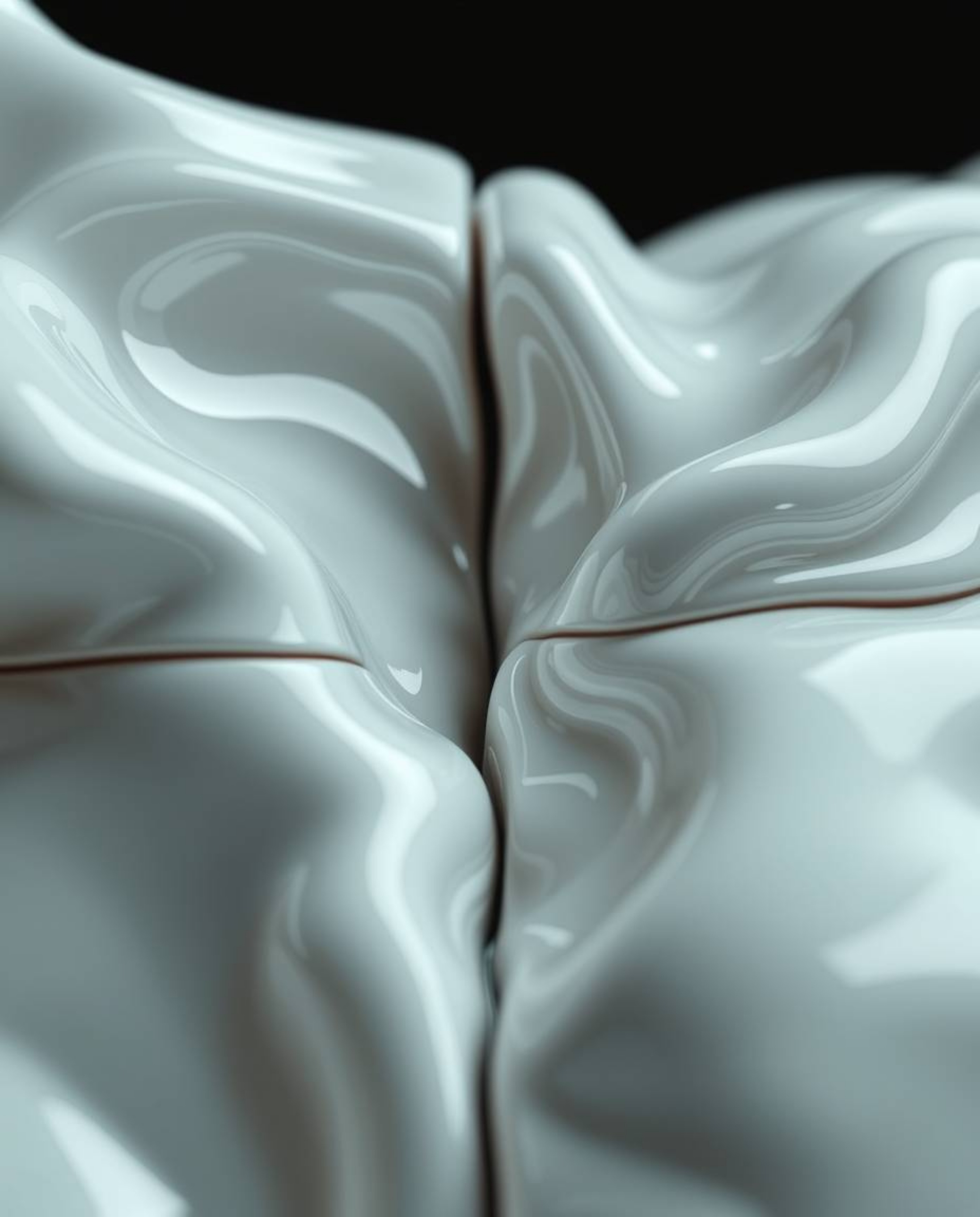 Explore captivating sculptural 3D fluid shapes crafted from mercury, presented in a tight close-up shot highlighting a distin