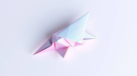 Explore the captivating blend of intricate origami and abstract art with this collection of images. Featuring iridescent colo