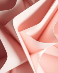 Explore a stunning high-contrast, low-key macro close-up featuring a 3D geometric pattern reminiscent of folded paper. This a