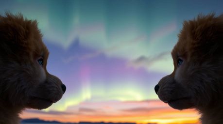 A stunning high-resolution stock photo showcasing the adorable and charming features of the Northern Lights beginning to appe