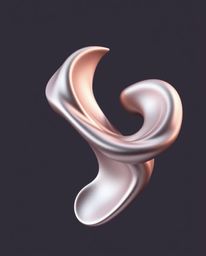 Explore stunning 3D fluid shapes with elegant metallic textures, gracefully floating in zero gravity. This high-realism artwo