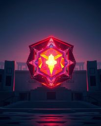 Explore the fusion of classical and contemporary with a geometric logo embedded in an epic, modern future scene.  Witness the