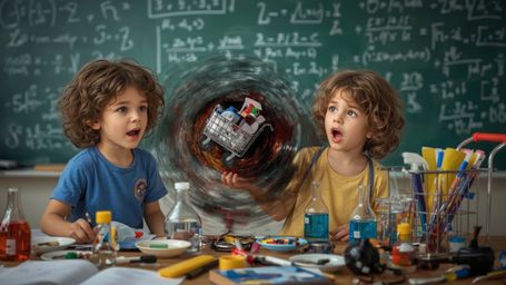 In a highly dramatic and vibrant photograph captured in a cinematic style reminiscent of Pixar, two excited and disheveled sc