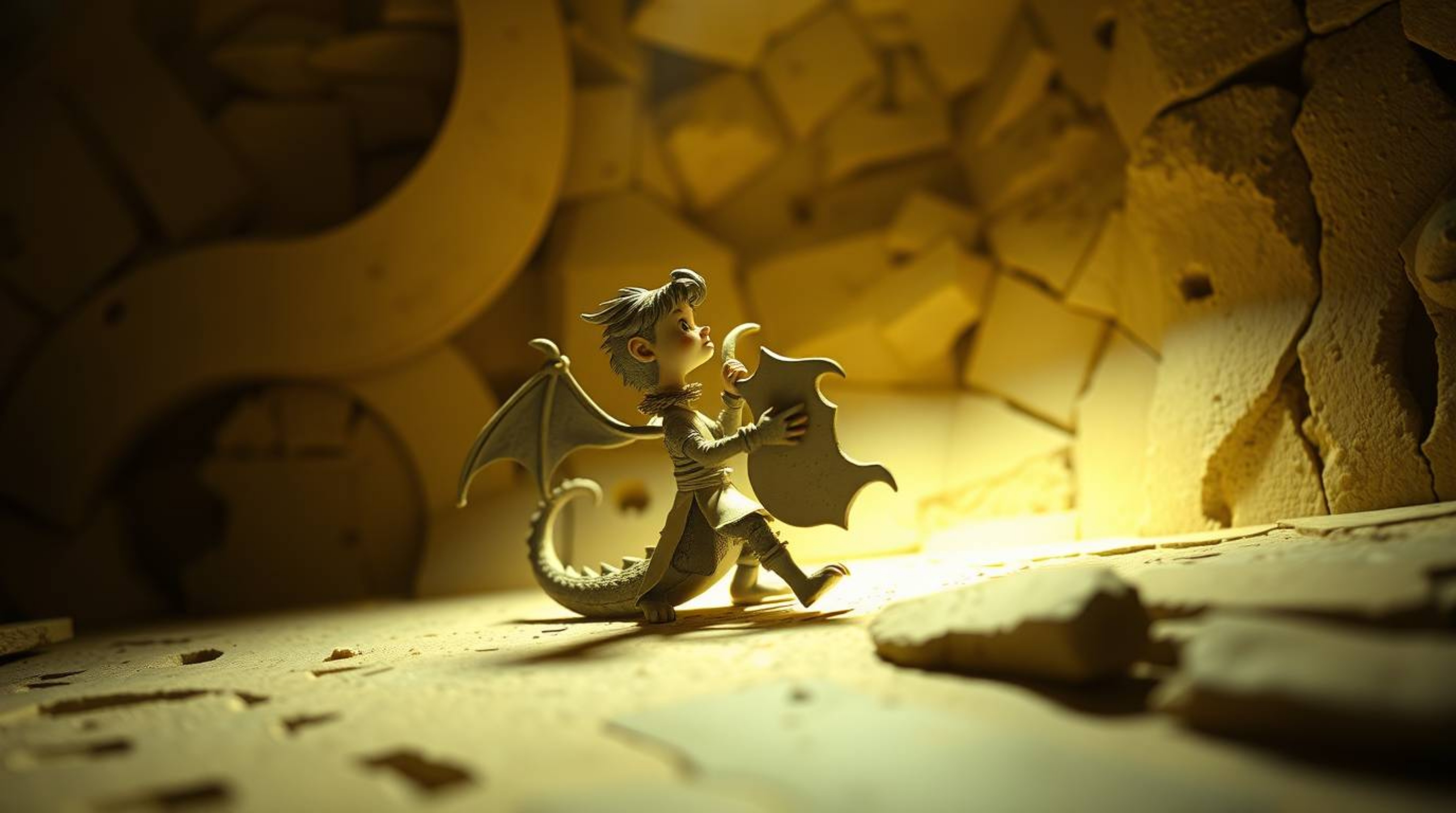 This captivating artwork features a charming prince locked in a dramatic battle with a dragon, rendered in a distinctive 1950