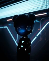 Explore a captivating world of digital artistry with this moody, hard-light image showcasing an adorable and charming futuris