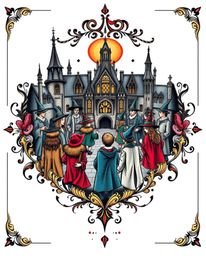 Discover stunning tattoo art prints depicting a magical school brimming with young wizards.  These vibrant designs boast a re