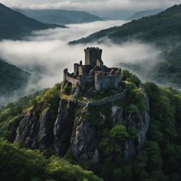 Explore a breathtaking ancient stone castle dramatically perched atop a rugged cliff, offering stunning views of the surround