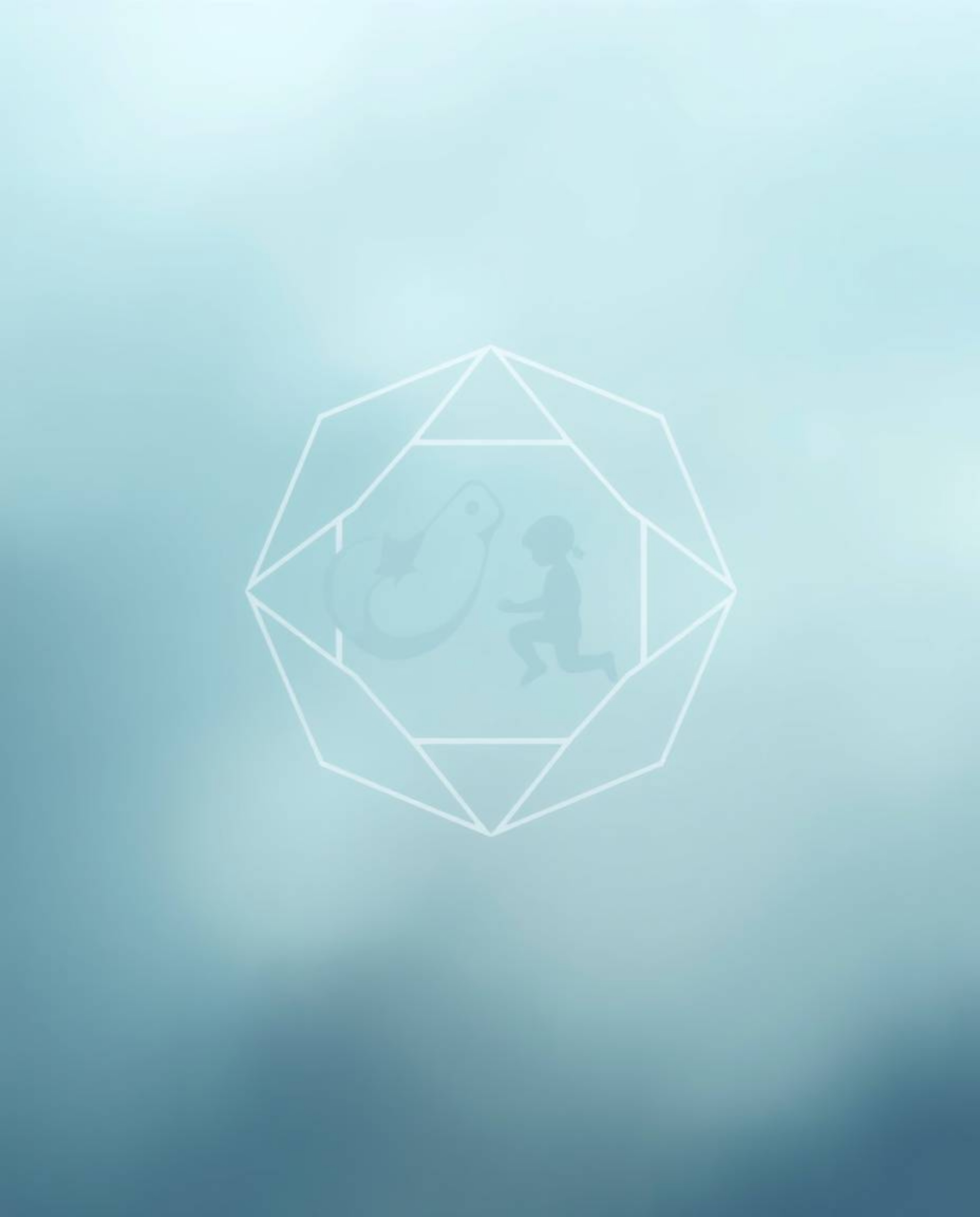 A captivating logo design featuring a soft, dreamy illustration of a sea creature and a child. The design incorporates geome