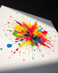 Experience the gentle yet dramatic explosion of color in this abstract artwork. Soft light and subtle illumination highlight 