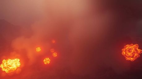 Experience a breathtaking high-angle view of a Wild West TNT explosion, showcasing a smooth and captivating seamless gradient