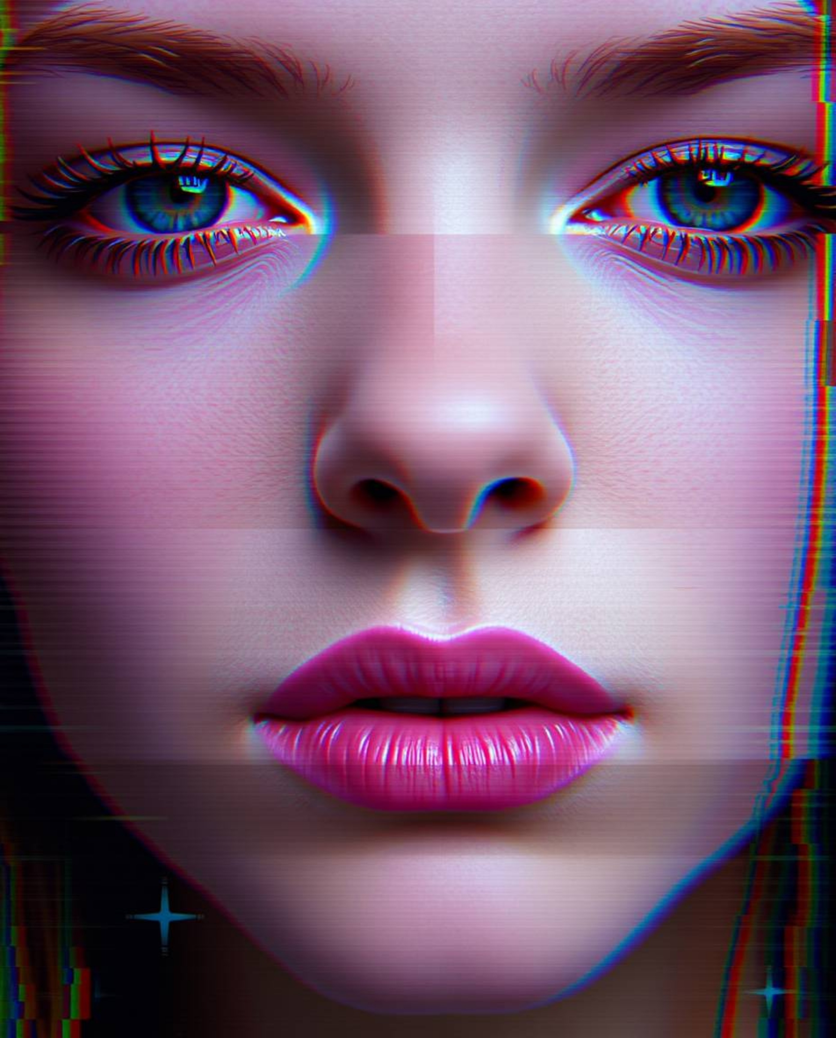 Explore the mesmerizing world of digital glitch art with extreme macro close-ups and corrupted data aesthetics.  These pixela