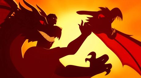 A captivating illustration depicts a warm-toned silhouette of a charming prince with dark hair and a strong jawline valiantly
