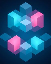 Discover stunning visuals featuring ethereal, spiritual vibes. This modern flat design incorporates a repetitive cube pattern