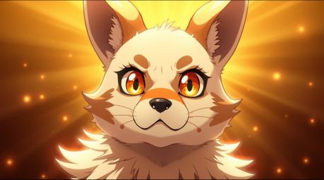 Discover stunning anime-style artwork featuring a sarcastic animal sidekick with expressive eyes. Rendered in a warm golden