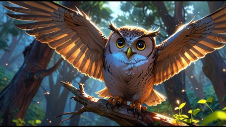 In a wonderfully imaginative scene that merges the styles of Pixar and anime, a wise blind owl uses a unique method to teach 