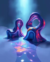 Explore stunning sculptural 3D fluid shapes of mercury with reflective surfaces and masterful studio lighting. This fantasy s