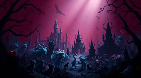 Immerse yourself in a captivating fantasy kingdom brought to life with high-contrast, low-key lighting. Rich burgundy and dee