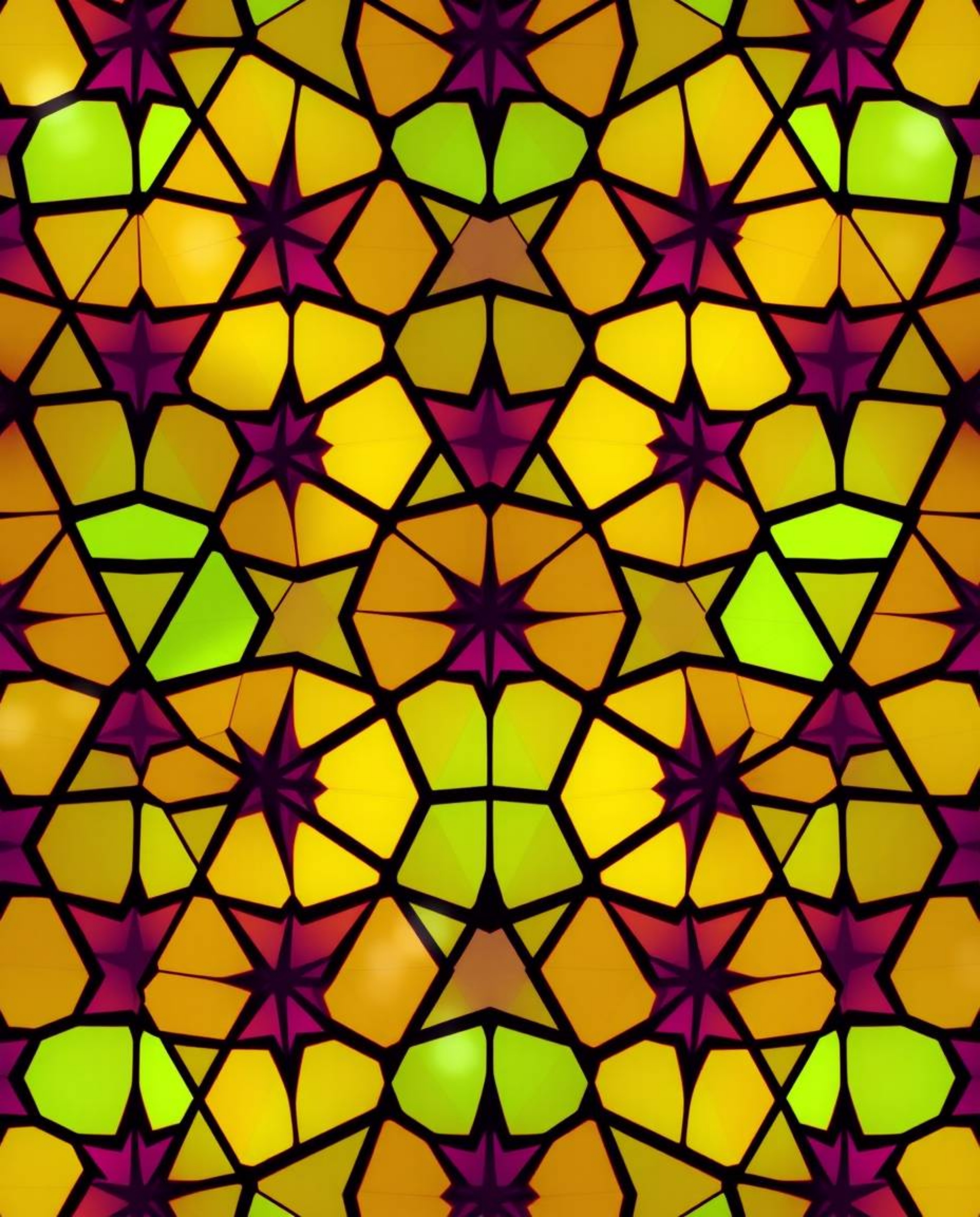 This stunning high-resolution stock photo features a seamless geometric pattern composed of hexagons and triangles, illuminat