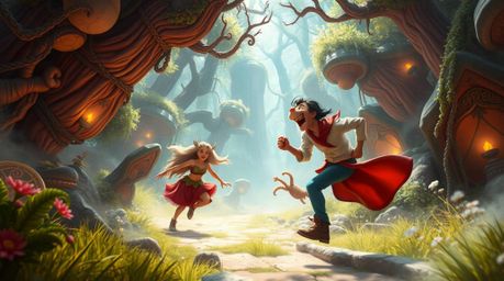Immerse yourself in a mystical chase scene brought to life with exaggerated squash and stretch animation. Set within an encha