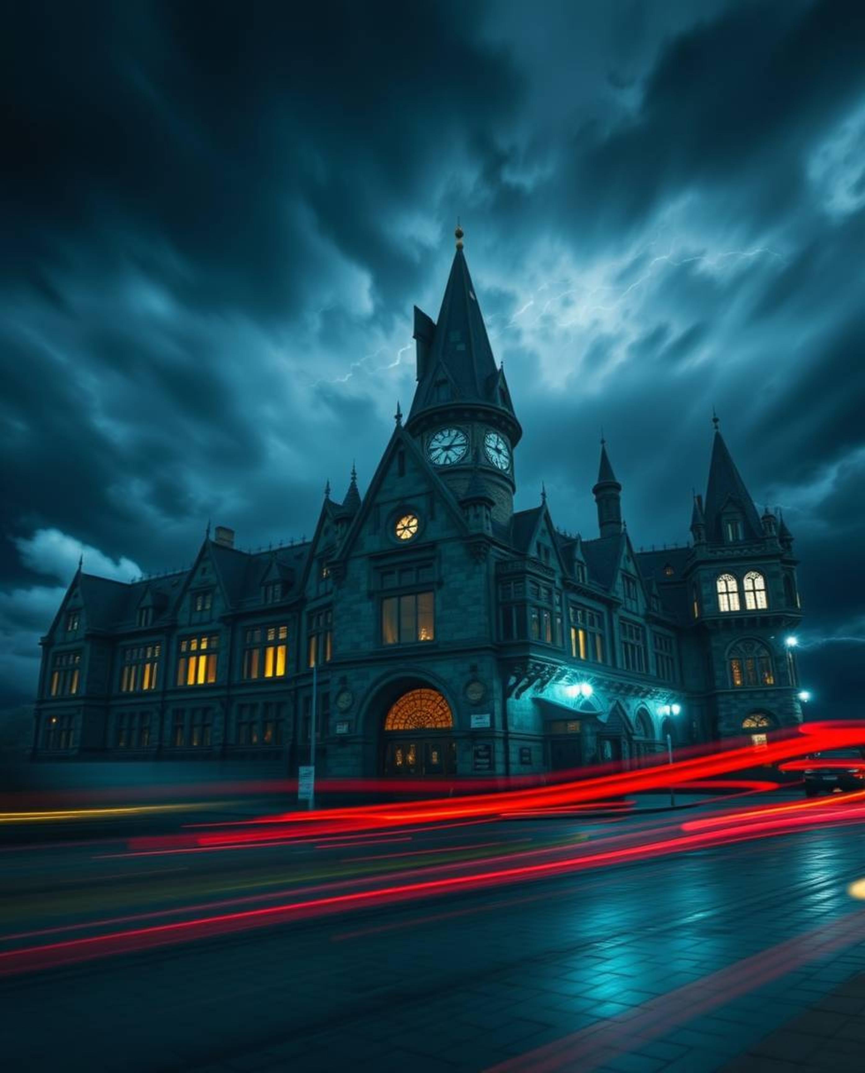 Discover captivating long exposure photographs of a magical school brimming with young wizards.  Experience the intense weath