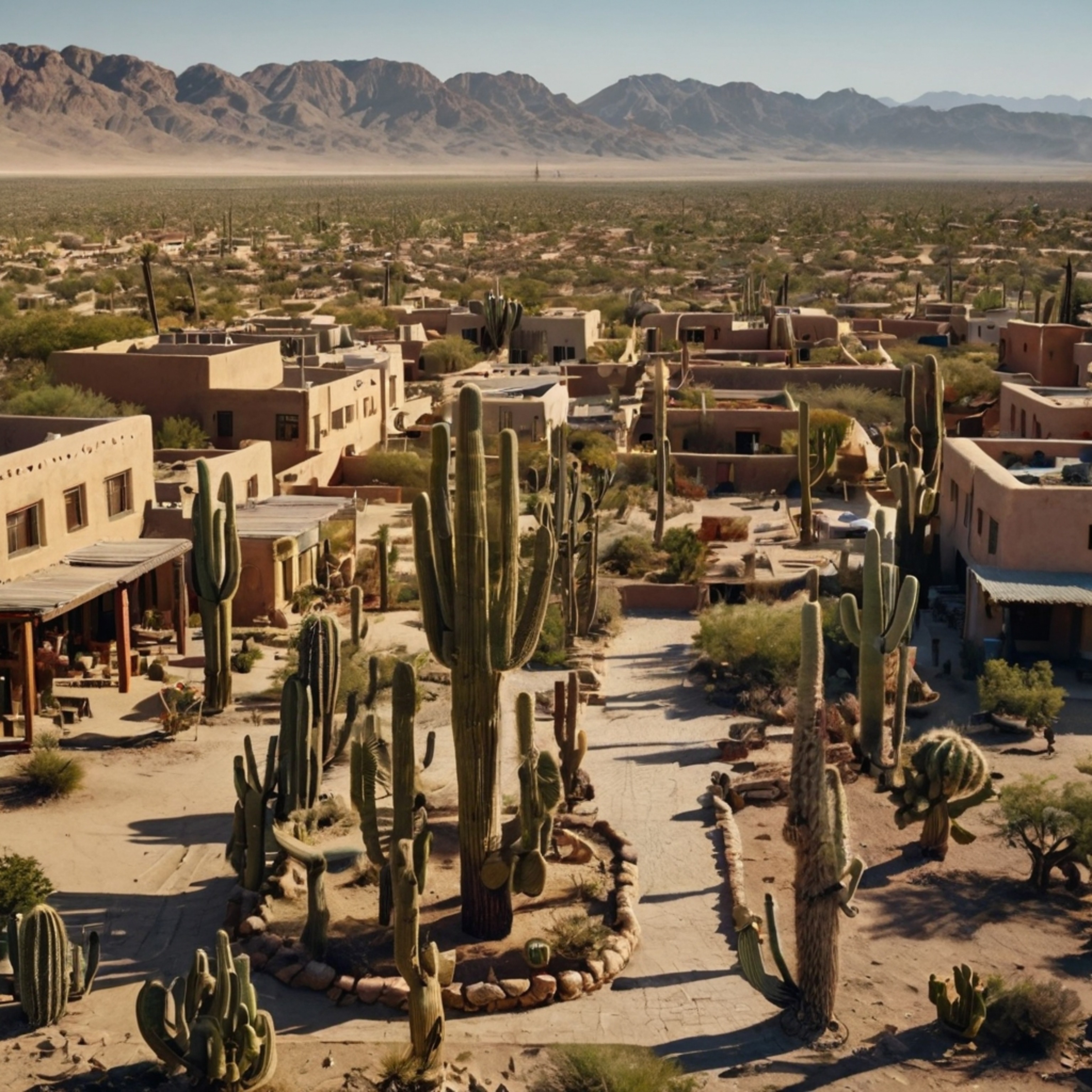 Experience the charm of a sprawling desert city characterized by its distinctive adobe buildings, inviting wide streets, and