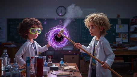 A vibrant, high-contrast cinematic photograph, in a stylized, Pixar-inspired aesthetic, captures the thrill of curiosity and 