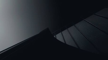 This abstract poster design showcases a high-contrast, low-key architectural photography style.  The gradient mesh pattern cr