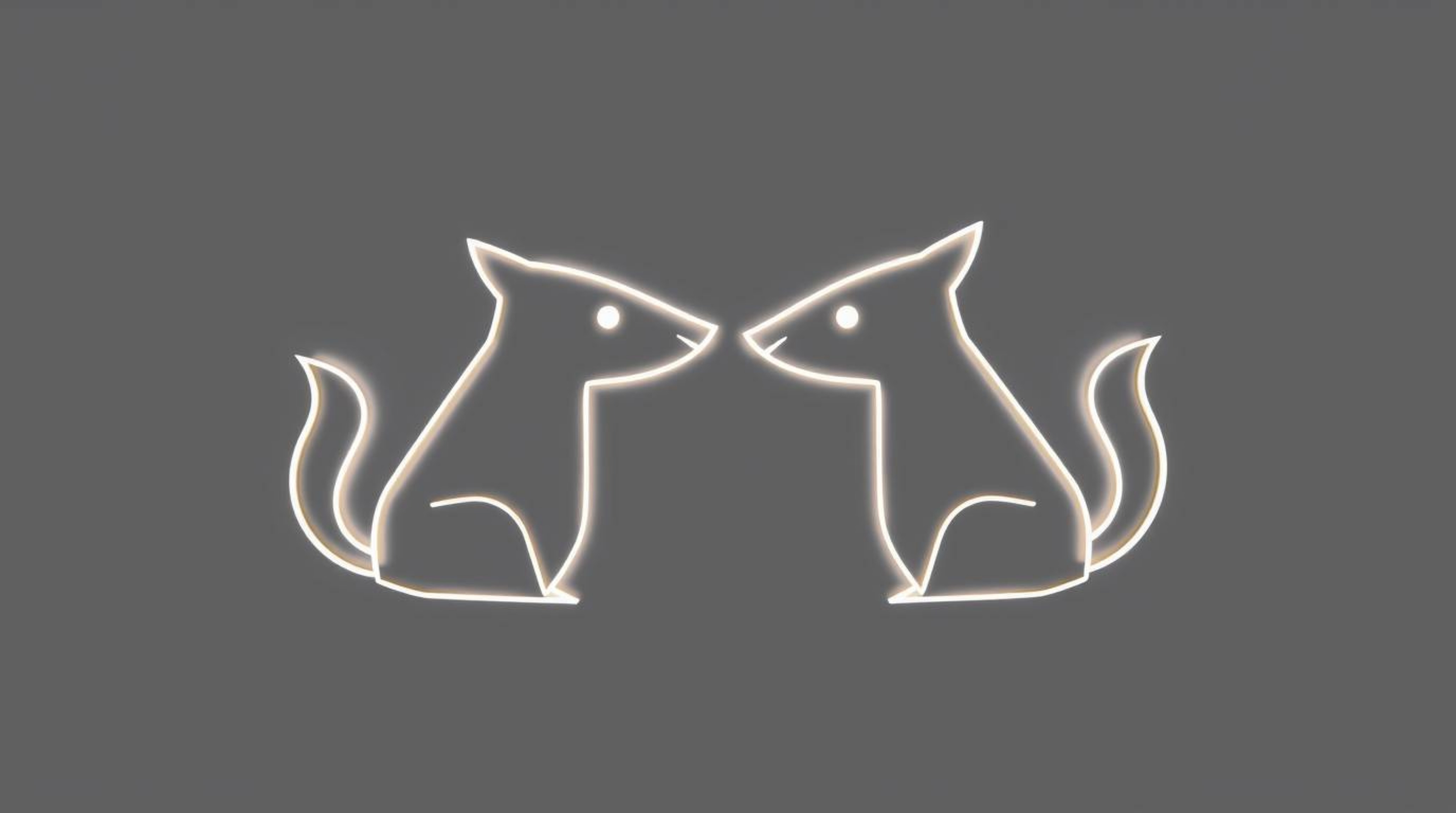 A captivating geometric logo showcases two mischievous talking animals crafted from abstract shapes and clean lines.  The des