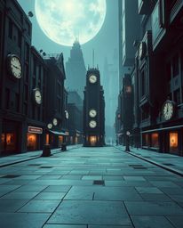 A captivating scene presents an empty town square rendered in a futuristic sci-fi style, marked by distinct contrasting chiar