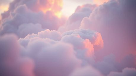 Experience the gentle beauty of a thunderstorm. This image showcases extreme macro close-ups of pastel-colored clouds illumin