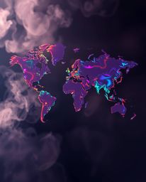 Explore a vibrant and mesmerizing abstract concept featuring iridescent volumetric lighting and bright colorful splashes artf