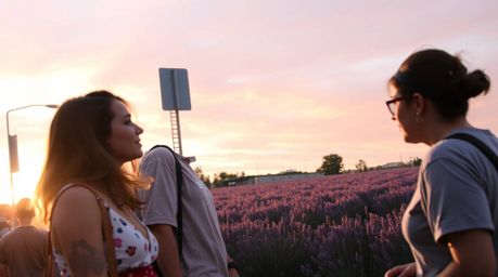 Explore the beauty of candid moments captured in various settings, from vibrant urban scenes to the serene glow of lavender f