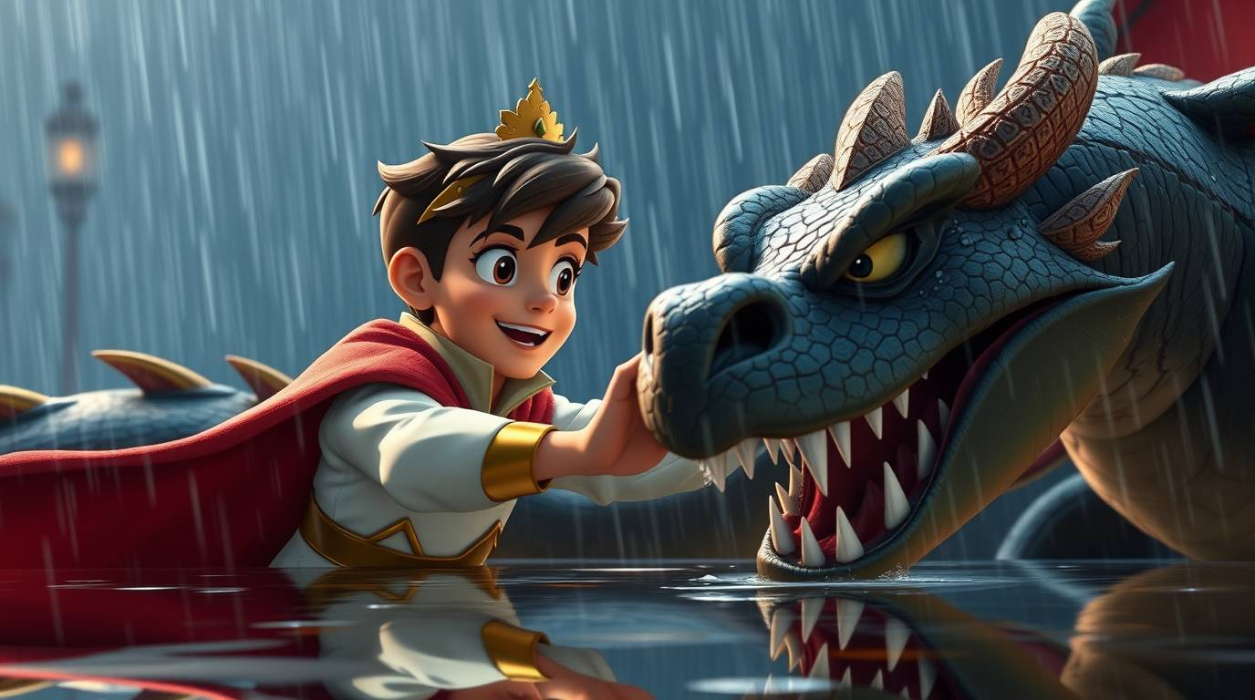 A high-resolution stock photo depicting a charming prince with refined features engaged in a dynamic battle against a fearsom