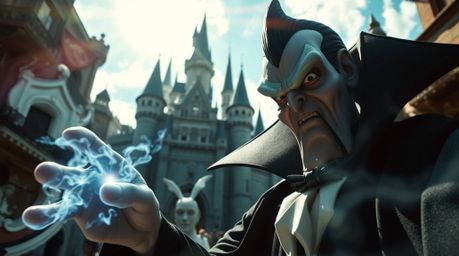 An epic and unique fusion of classic Disney villainy and modern urban aesthetics. Imagine a sharply defined villain with a pi
