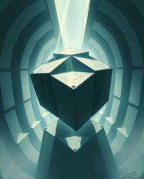 A dramatic, cinematic digital sketch showcasing a repetitive cube pattern in the style of Escher's impossible geometry.  The 