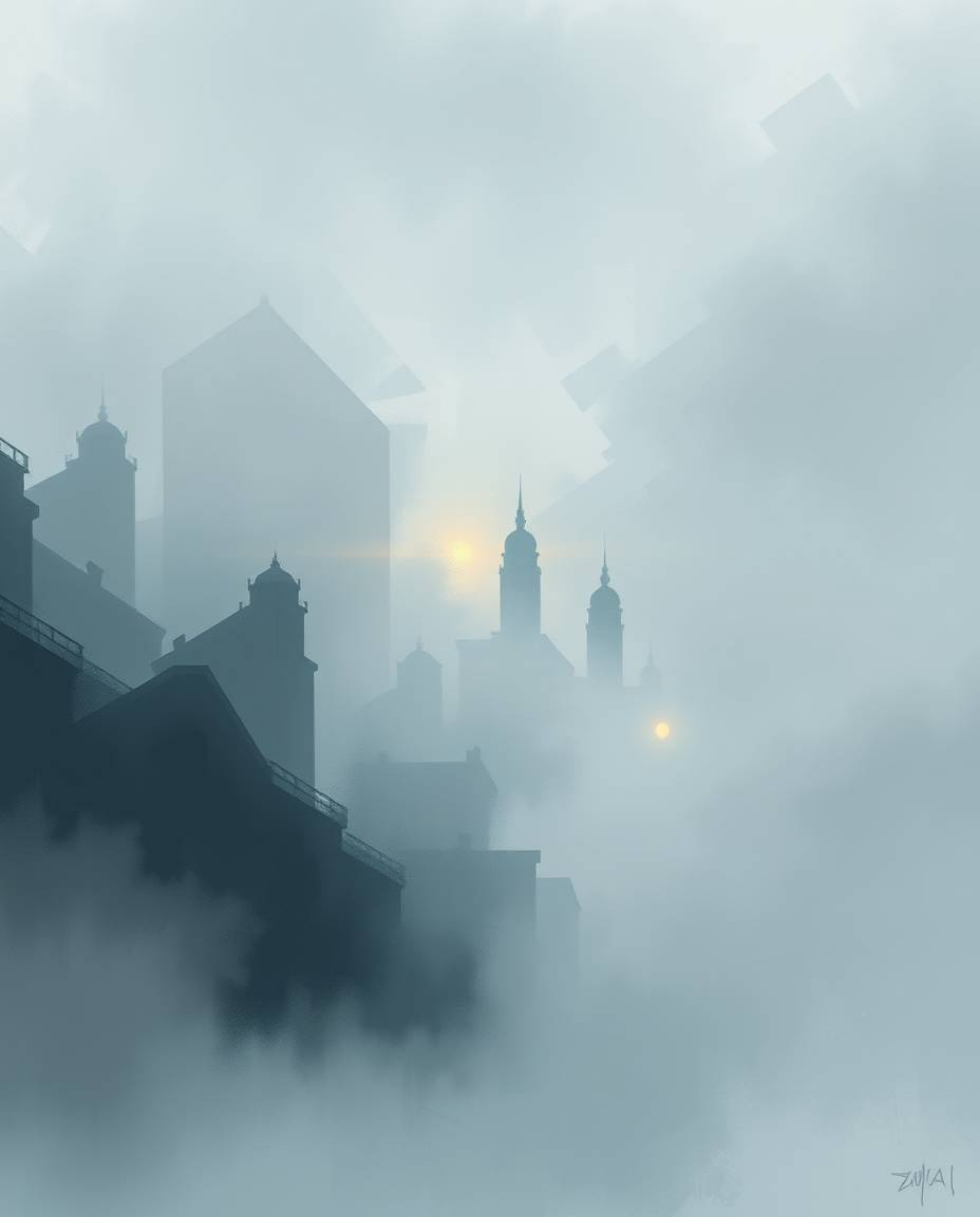 Discover a captivating abstract city map rendered in a dynamic digital sketch style.  Geometric shapes form the city, viewed 
