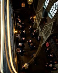 Experience the enchanting world of a magical school teeming with young wizards, captured through stunning long exposure photo