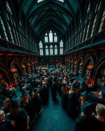 Experience a breathtaking high-angle perspective of a magical school teeming with young wizards. Immerse yourself in a rich a