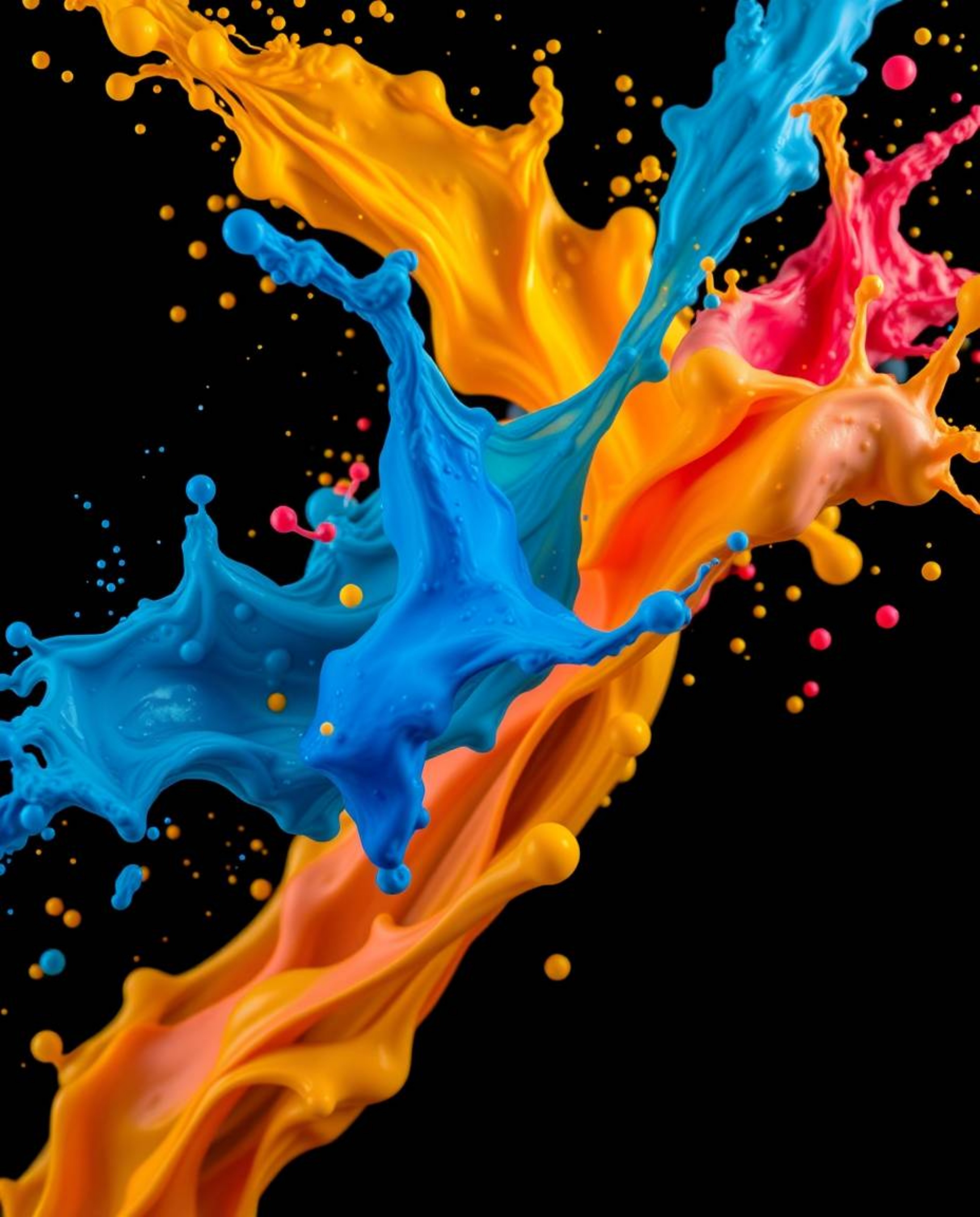 Explore a stunning collection of high-angle artistic photographs capturing dynamic and colorful splashes frozen in motion aga