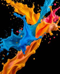 Explore a stunning collection of high-angle artistic photographs capturing dynamic and colorful splashes frozen in motion aga