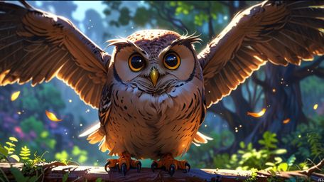 In a beautifully rendered scene that combines the charm of Pixar and the expressiveness of anime, a wise blind owl takes on t