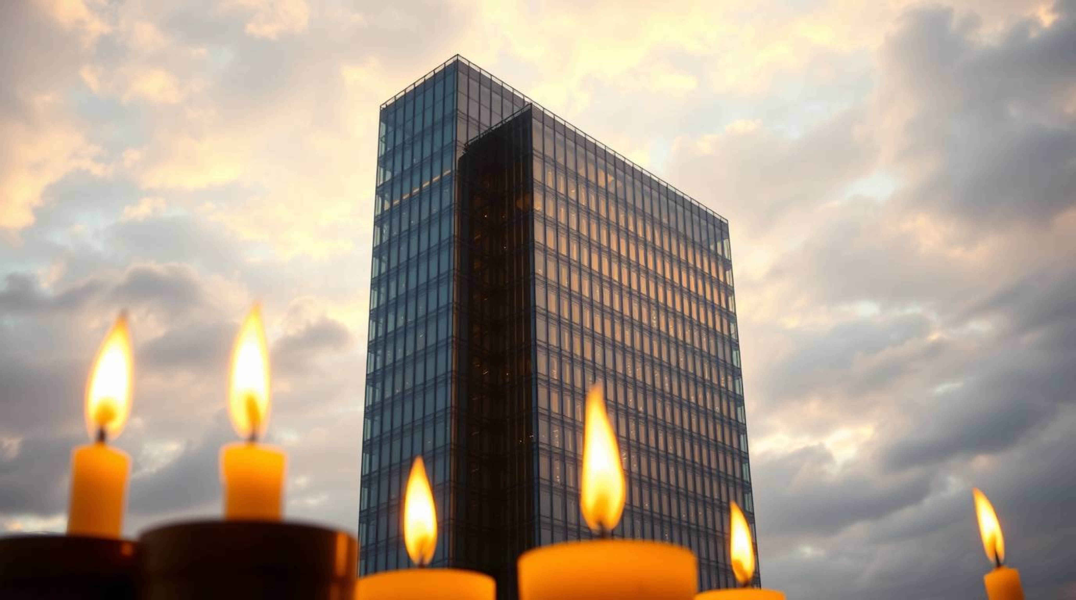 Experience the serene blend of ambition and infinity in this captivating image.  Warm candlelight casts a gentle glow on a mo