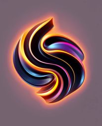 Explore a captivating logo design inspired by futuristic 3D fluid shapes with mesmerizing glowing edges. This artwork showcas