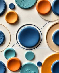 Explore a captivating collection of sculptural clay art, featuring minimalist geometric patterns inspired by the Bauhaus styl
