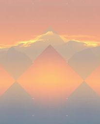 Immerse yourself in the enchanting world of Isekai with this geometric pattern wallpaper featuring soft pastel gradients and 
