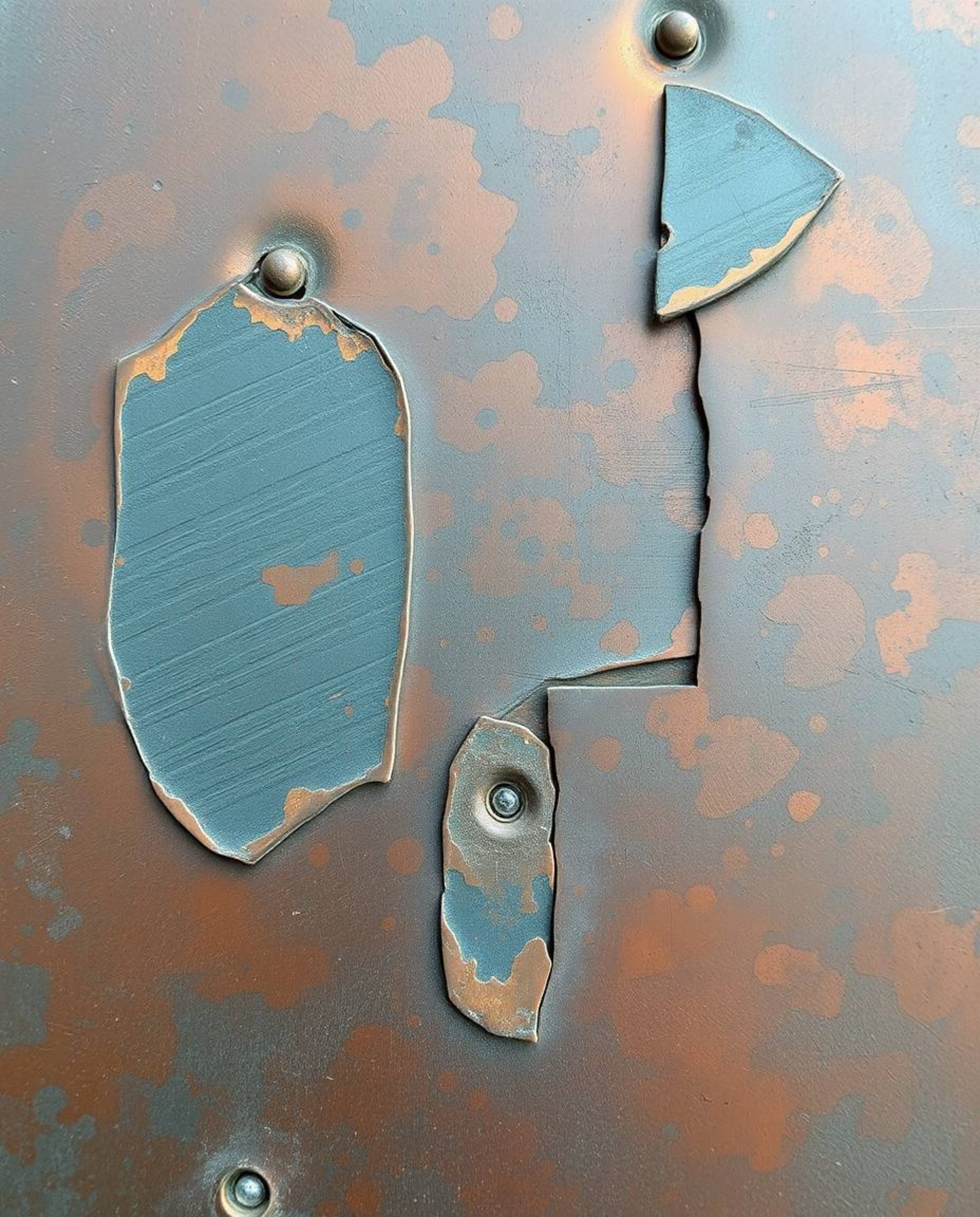 Discover unique bronze sculptures featuring antique patina finishes.  These abstract pieces incorporate glitch effects, fragm
