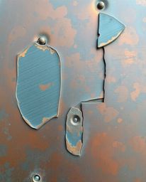 Discover unique bronze sculptures featuring antique patina finishes.  These abstract pieces incorporate glitch effects, fragm