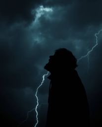 A captivating image depicts a person screaming against a jet-black, stormy sky.  The world around them fractures into pixels,