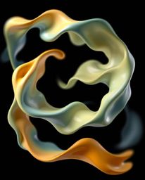 This 3D illustration showcases fluid shapes dynamically morphing in a continuous, endless loop. The composition emphasizes mo